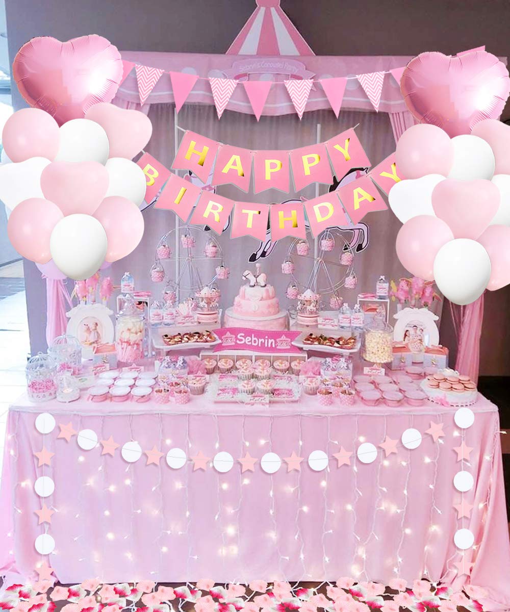 ひなたん様✶⋆確認用ページ 誕生日 ガーランド Amazon.co.jp: 誕生日飾り付け ピンク ハート風船 happy